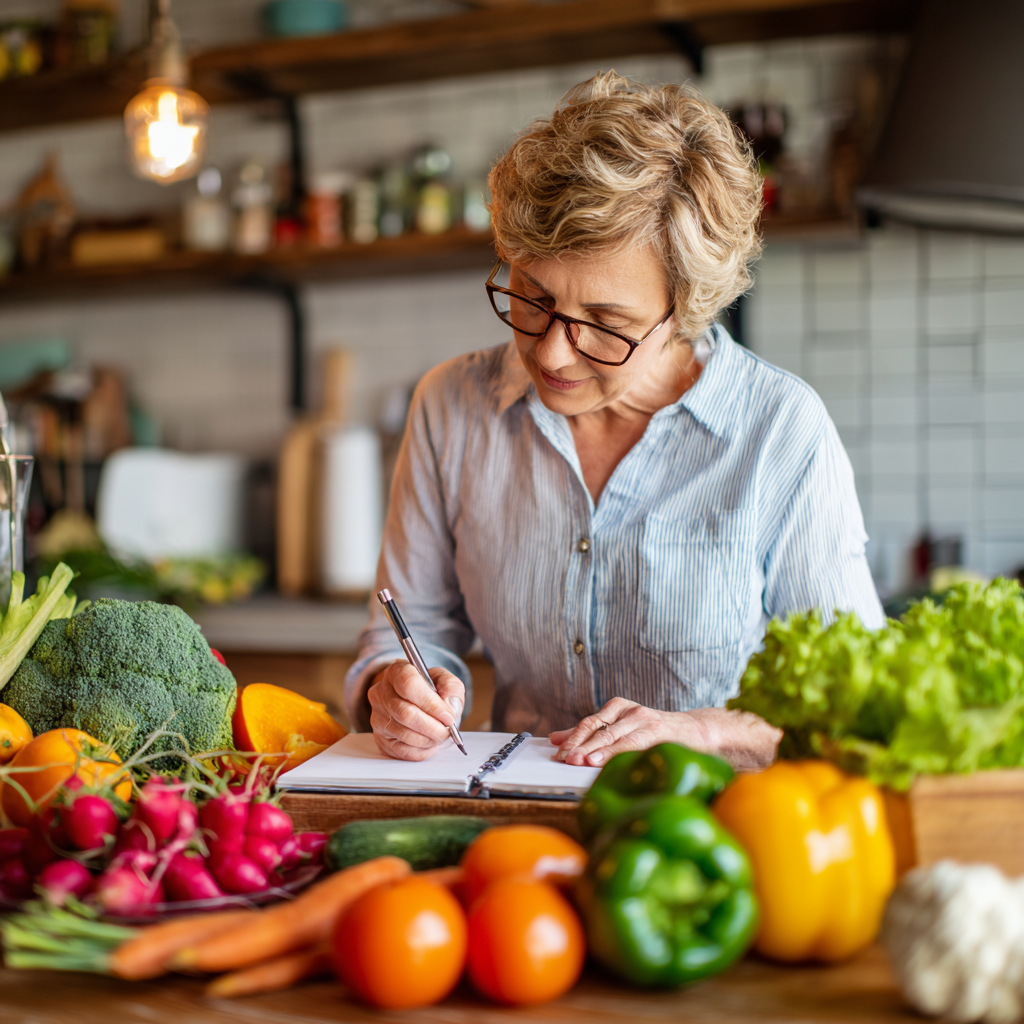 Balanced nutrition planning for middle-aged adults focusing on healthy lifestyle