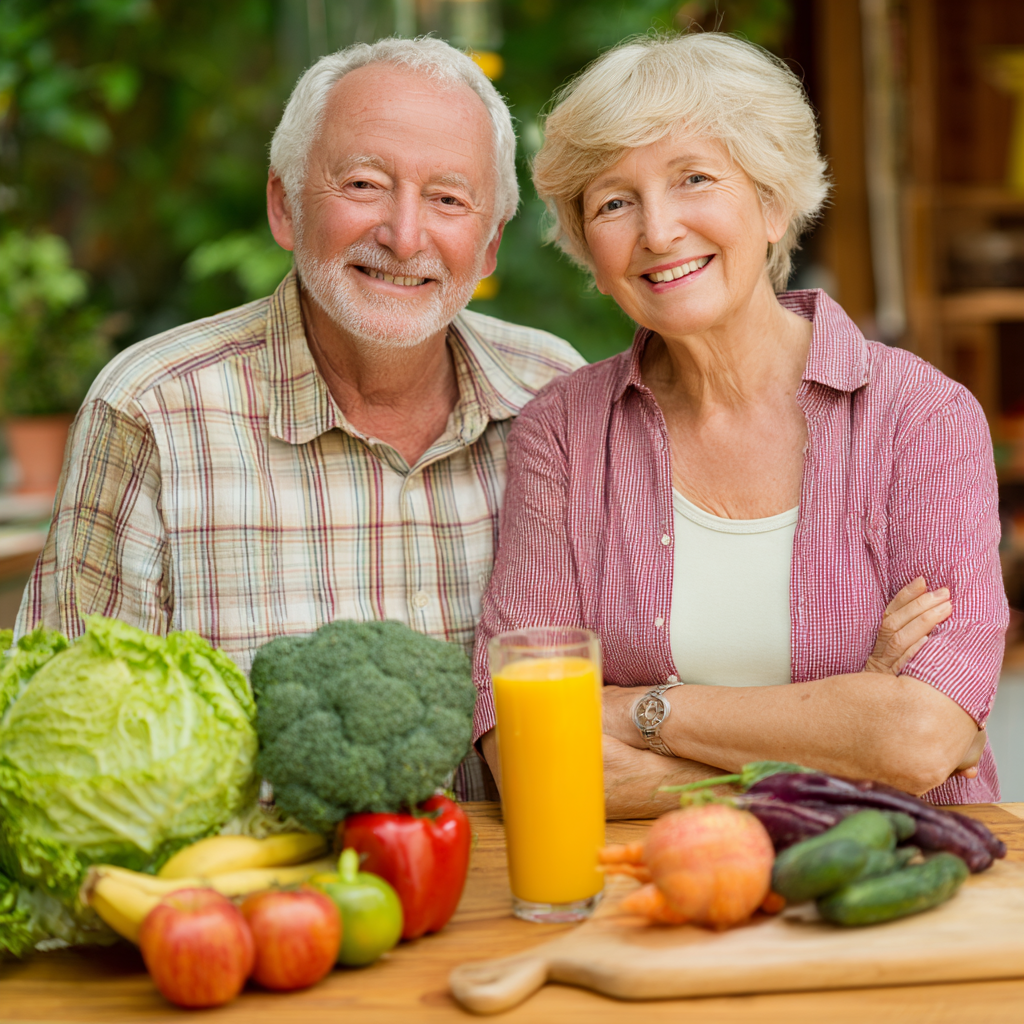 Nutrition plans for mature adults emphasizing healthy eating habits